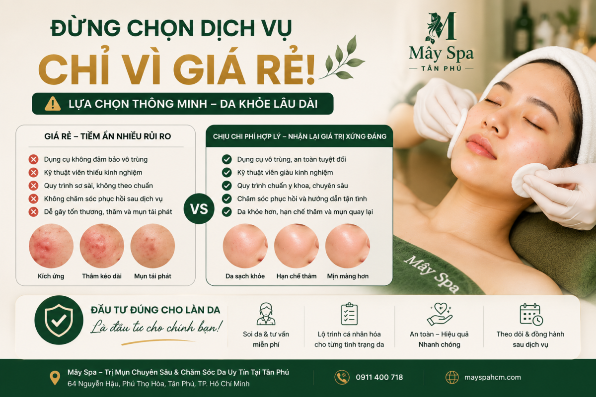 C&oacute; n&ecirc;n lựa chọn dịch vụ nặn mụn gi&aacute; rẻ hay kh&ocirc;ng
