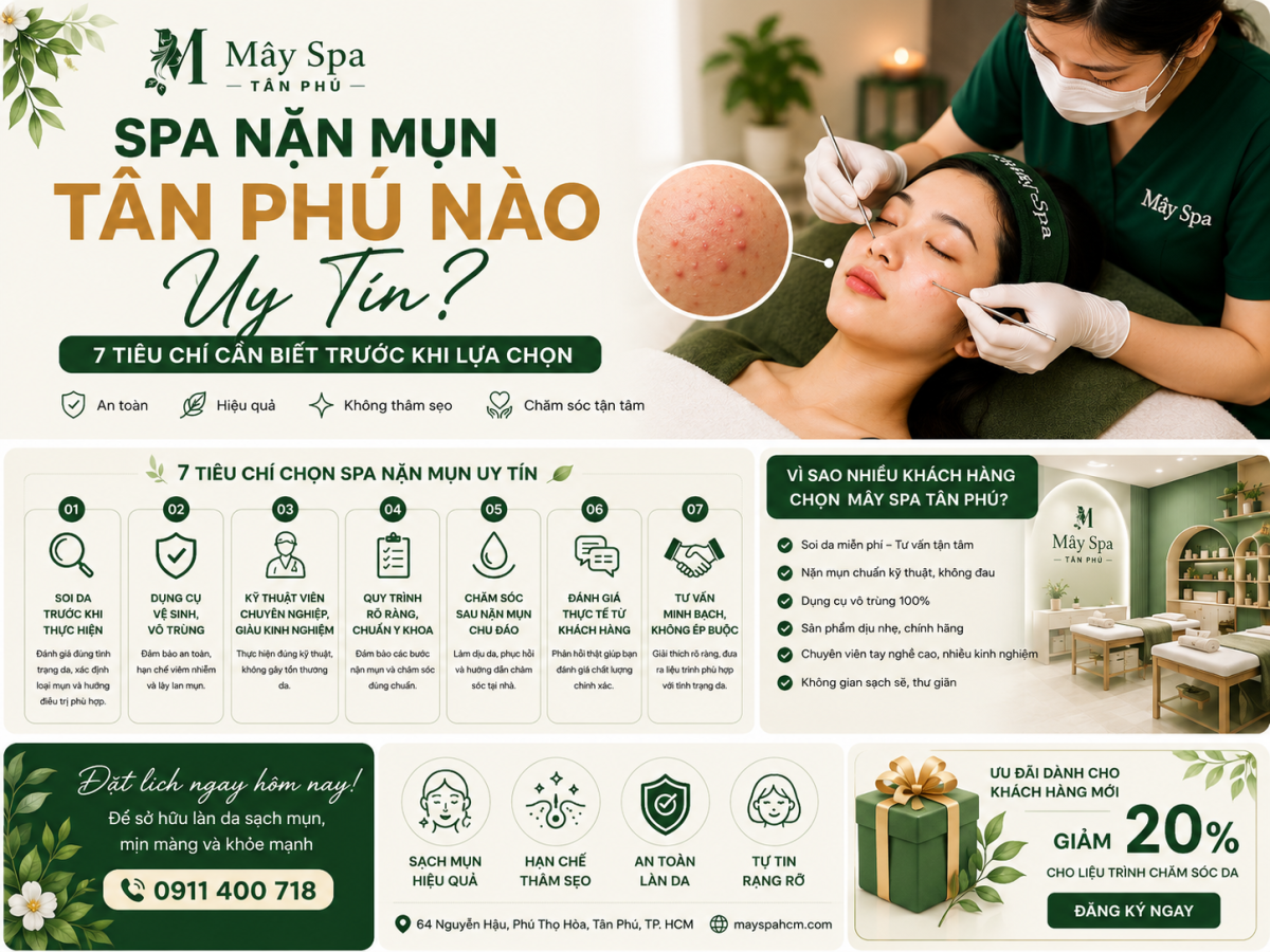 Spa nặn mụn t&acirc;n ph&uacute; uy t&iacute;n
