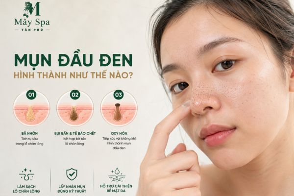 Mụn đầu đen h&igrave;nh th&agrave;nh như thế n&agrave;o