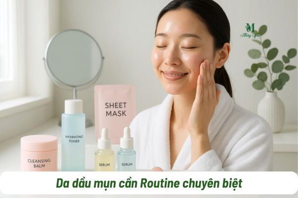 routine skincare da dầu mụn