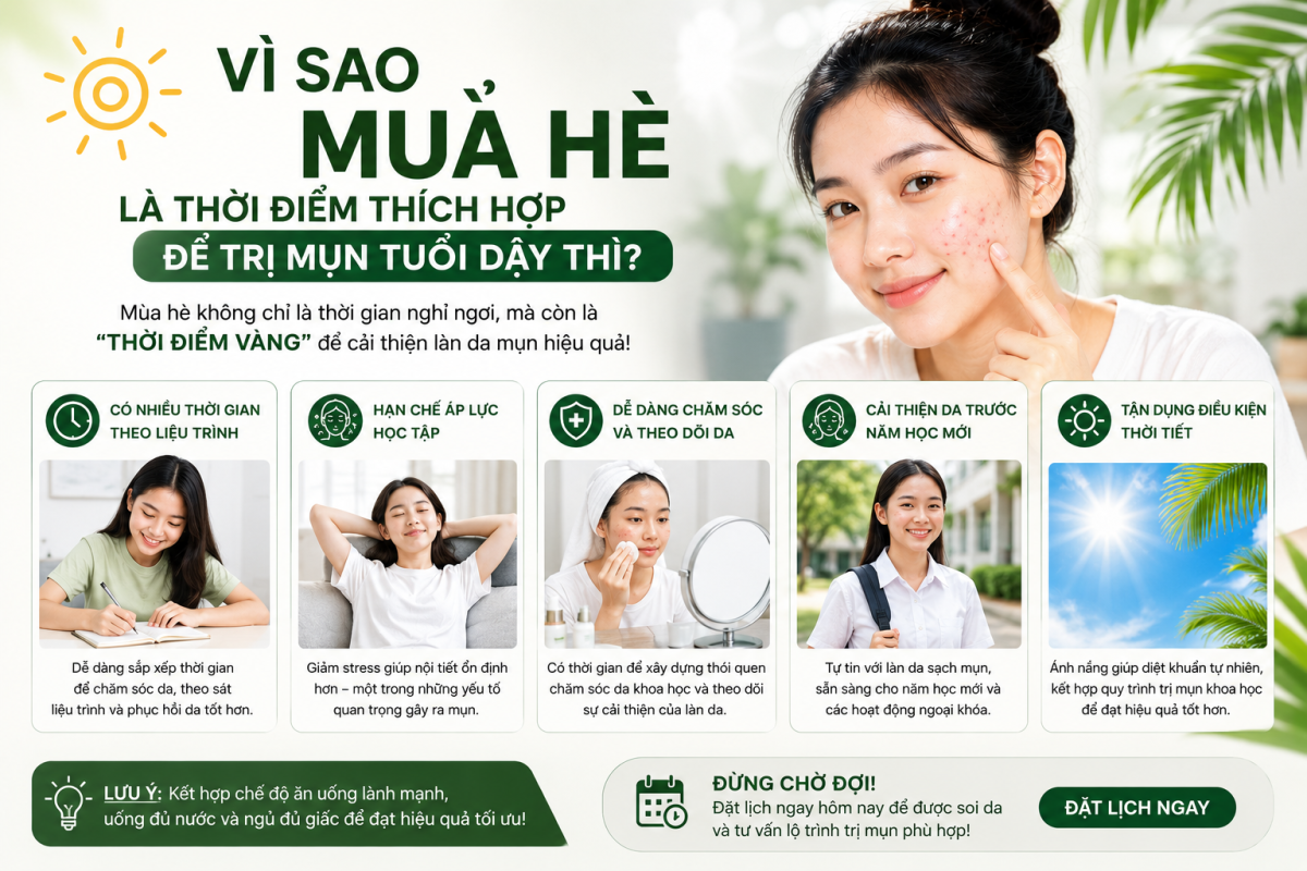 V&igrave; sao m&ugrave;a h&egrave; l&agrave; thời điểm th&iacute;ch hợp để trị mụn tuổi dậy th&igrave;?