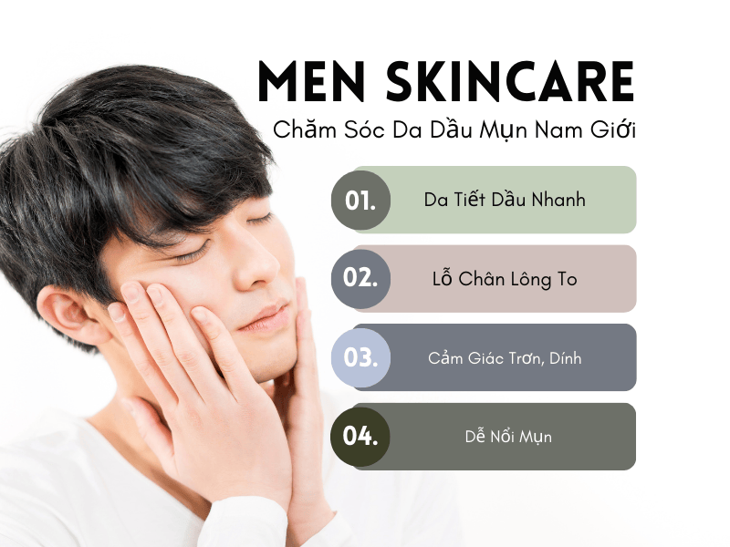 Chăm s&oacute;c da dầu cho nam giới