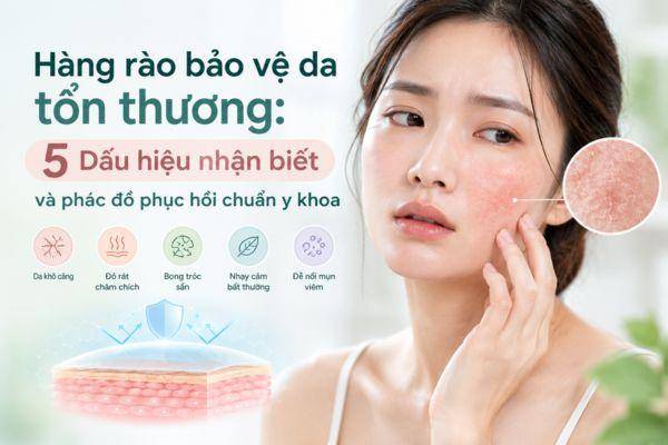 Hàng rào bảo vệ da tổn thương: 5 Dấu hiệu nhận biết và phác đồ phục hồi chuẩn y khoa Hàng rào bảo vệ da tổn thương: 5 Dấu hiệu nhận biết và phác đồ phục hồi chuẩn y khoa